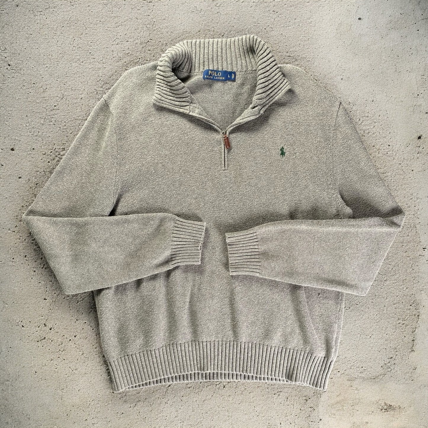 Polo Ralph Lauren Quarter-Zip Long Sleeve Grey Sweater