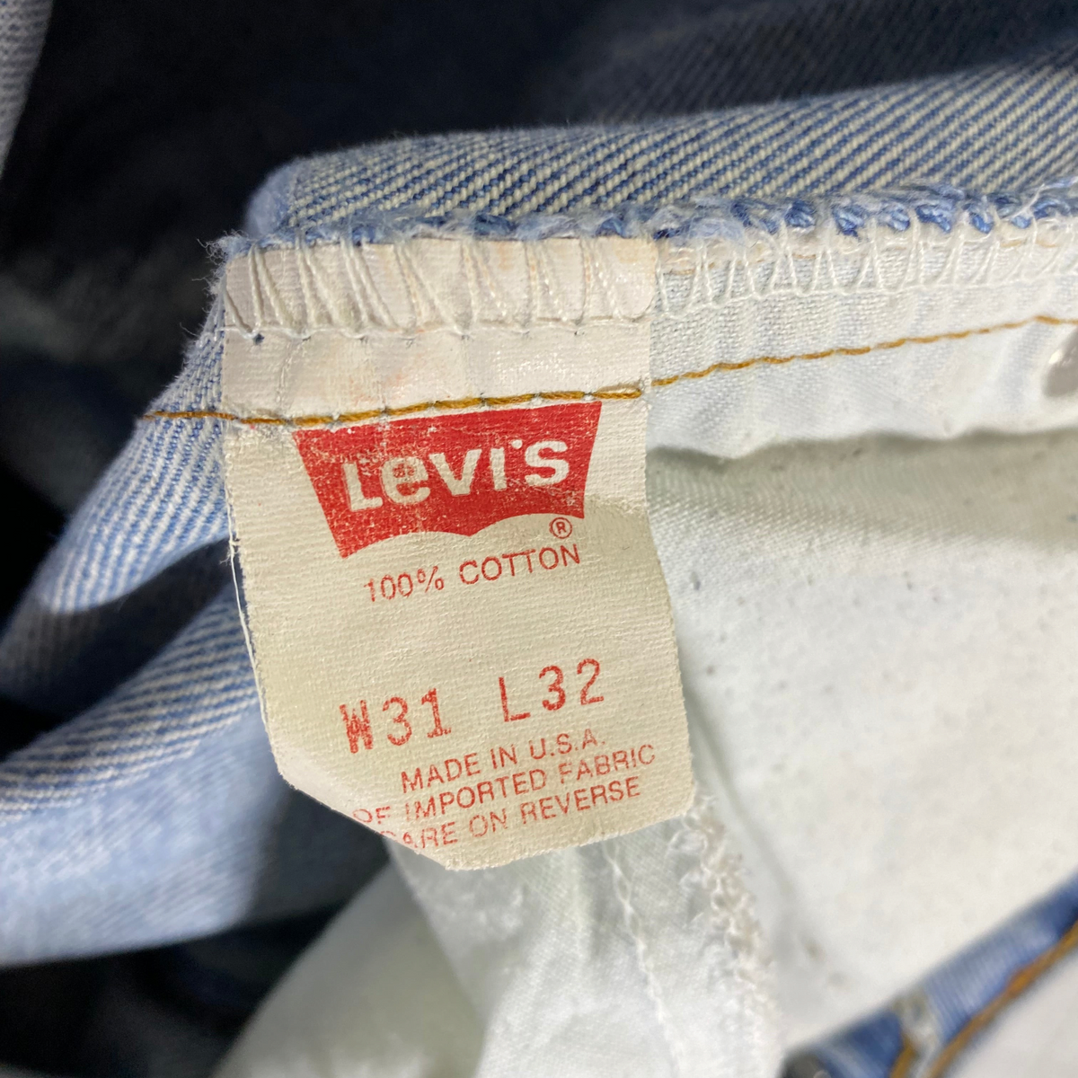 Levi's 505 Orange Tab Made in USA Light Wash Regular Straight Jeans