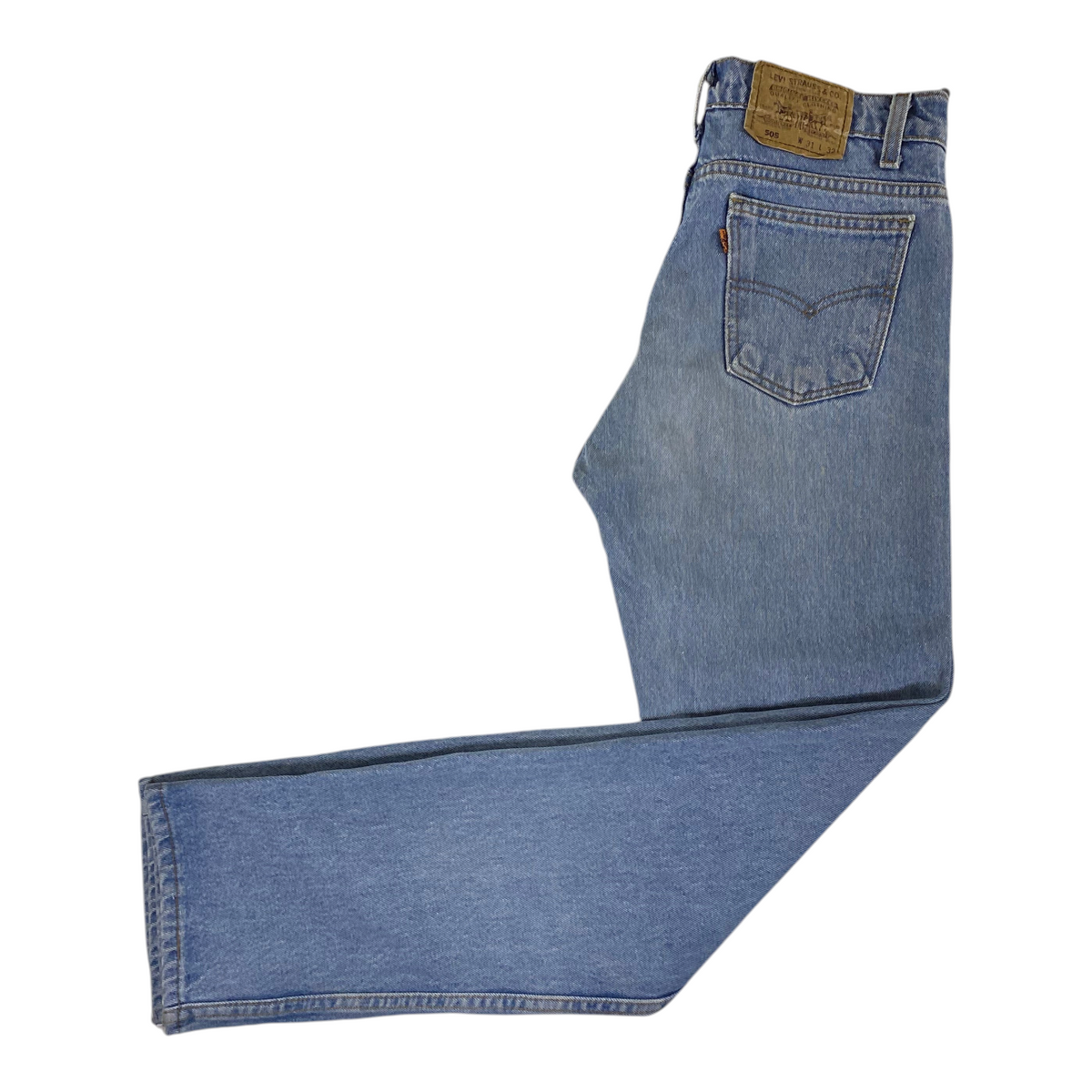Levi's 505 Orange Tab Made in USA Light Wash Regular Straight Jeans