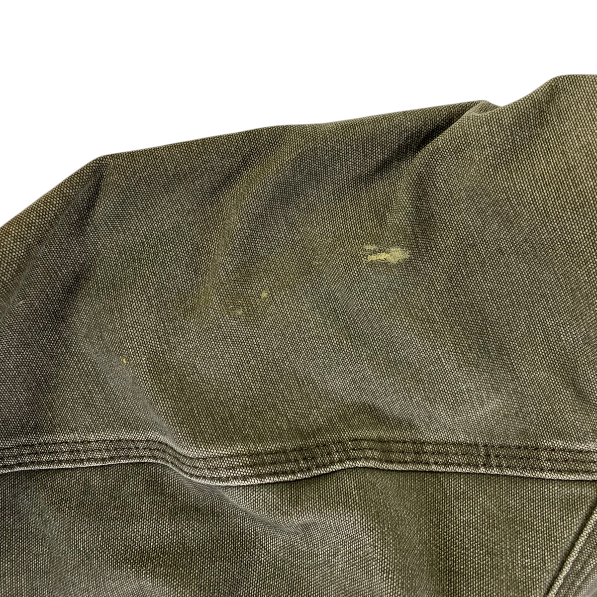 Carhartt Distressed Moss Green Quilted Duck Canvas Active Jacket