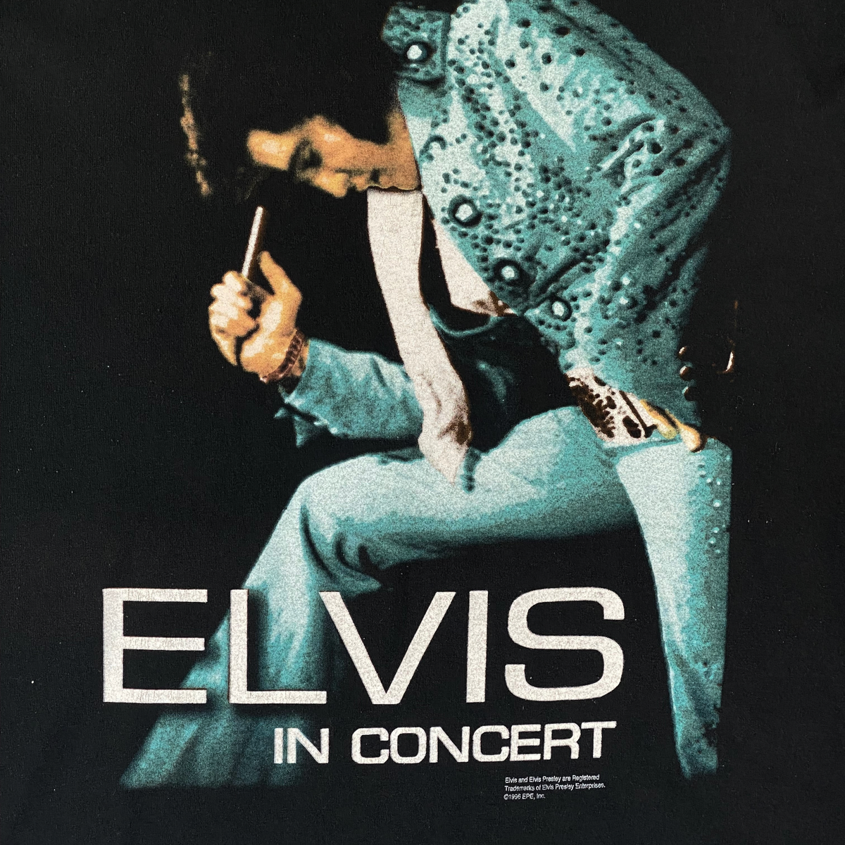 Vintage 1996 Elvis Presley "In Concert / Has Left The Building" Graphic T-Shirt