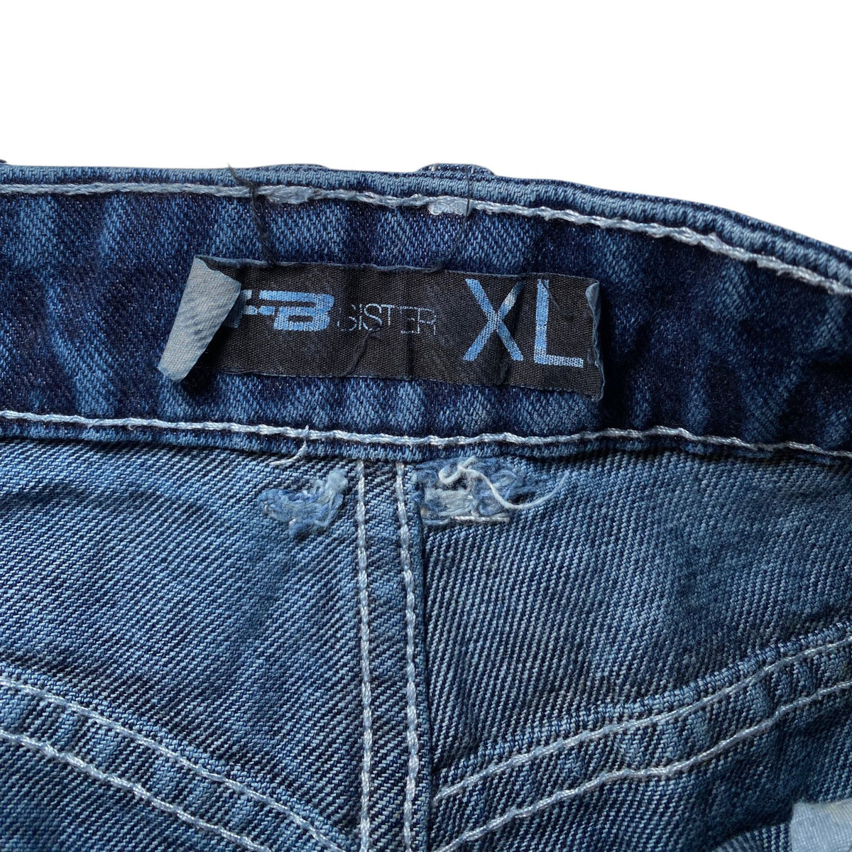 FB Sister Contrast Stitch Denim Carpenter Pants