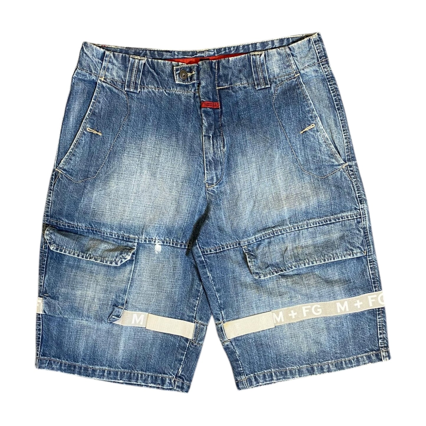 Marithe Francois Girbaud White Lined Jorts
