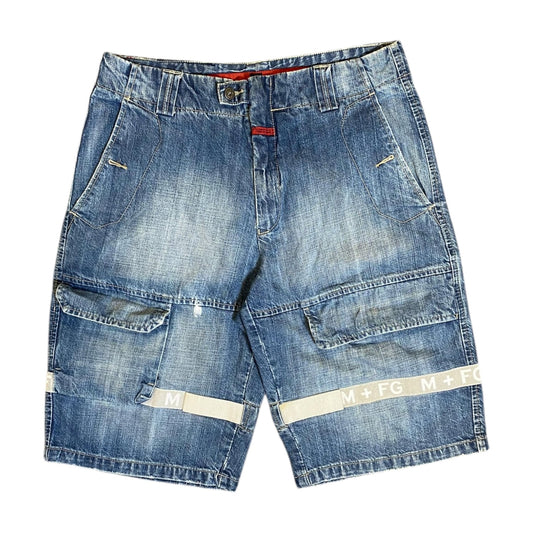 Marithe Francois Girbaud White Lined Jorts