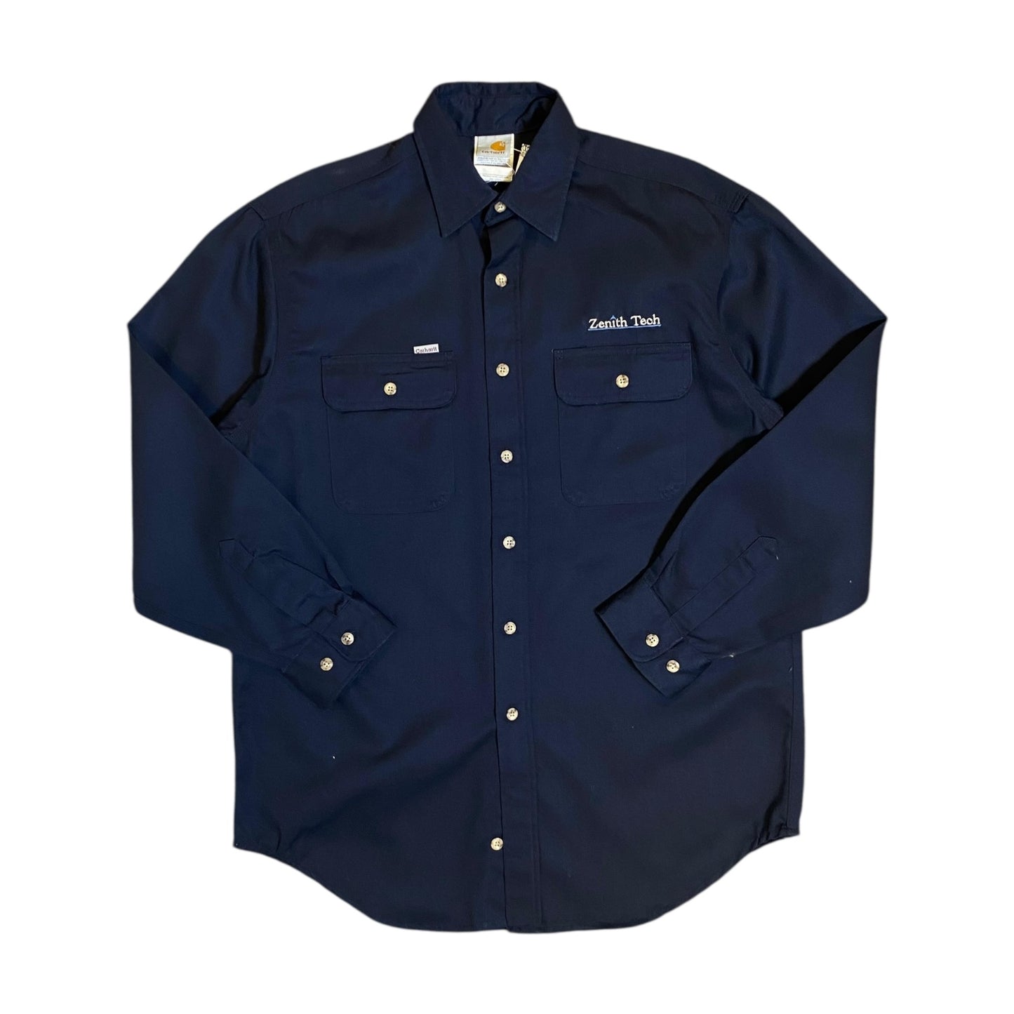 Carhartt Zenith Tech Long Sleeve Button Up Navy Shirt
