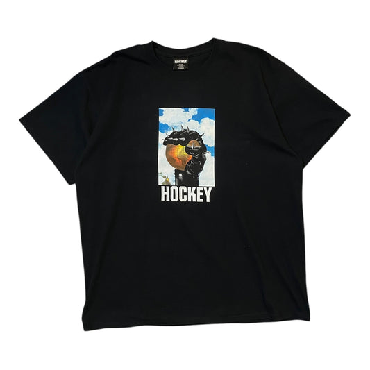 Hockey Spiked Glove Globe Black T-Shirt