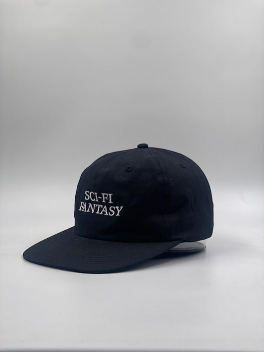 Sci-Fi Fantasy Black Cap white embroidery