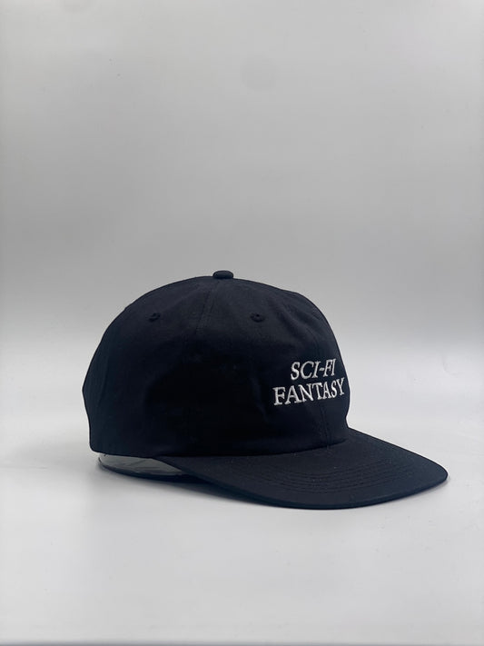 Sci-Fi Fantasy Black Cap white embroidery
