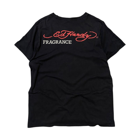 Ed Hardy Fragrance Bulldog Graphic Black T-Shirt