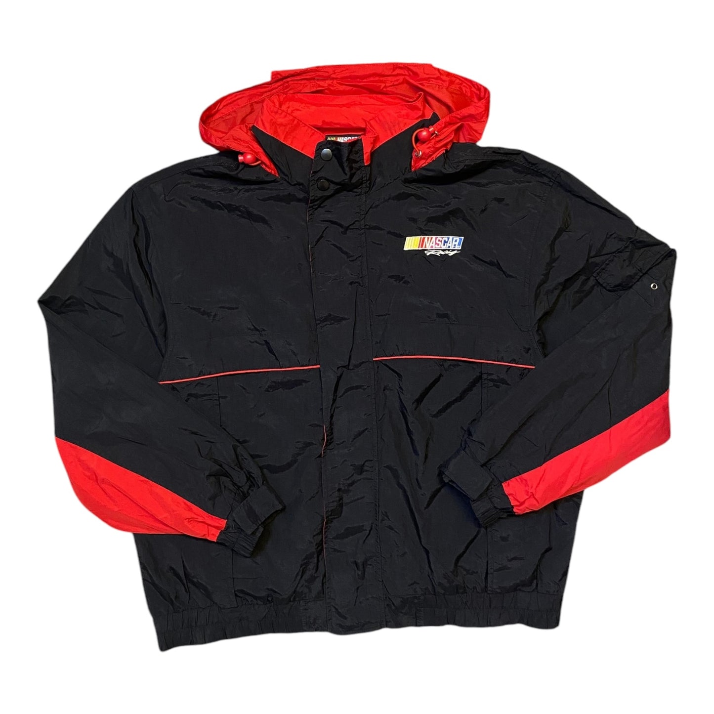 NASCAR Racing Black/Red Hooded Windbreaker
