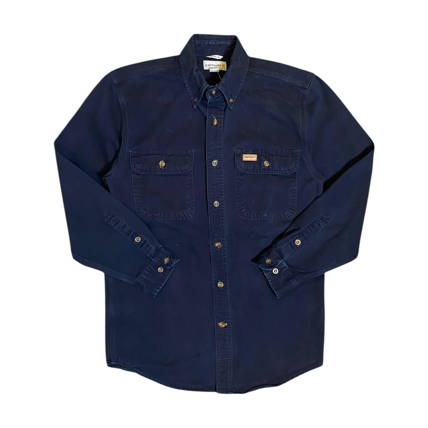 Carhartt Navy Button Up Long Sleeve Shirt