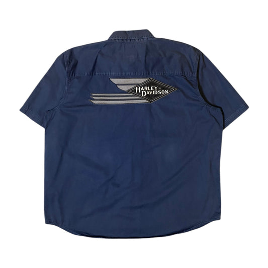Harley Davidson Navy Button Up T-Shirt