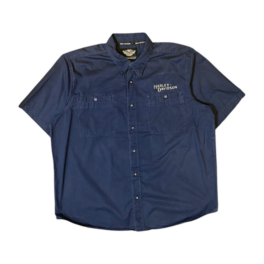 Harley Davidson Navy Button Up T-Shirt