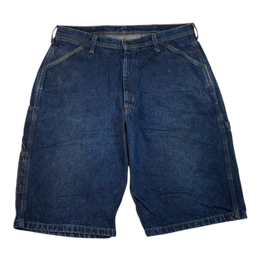 Digg It Thrift & Vintage Polo Ralph Lauren baggy denim shorts in dark blue with a relaxed fit and size 36 waist