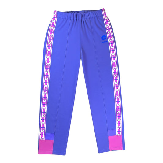Digg It Thrift & Vintage retro purple Lotto Sportswear sweatpants with side logo tape and pink/purple colorblock detail. Fits like a small.