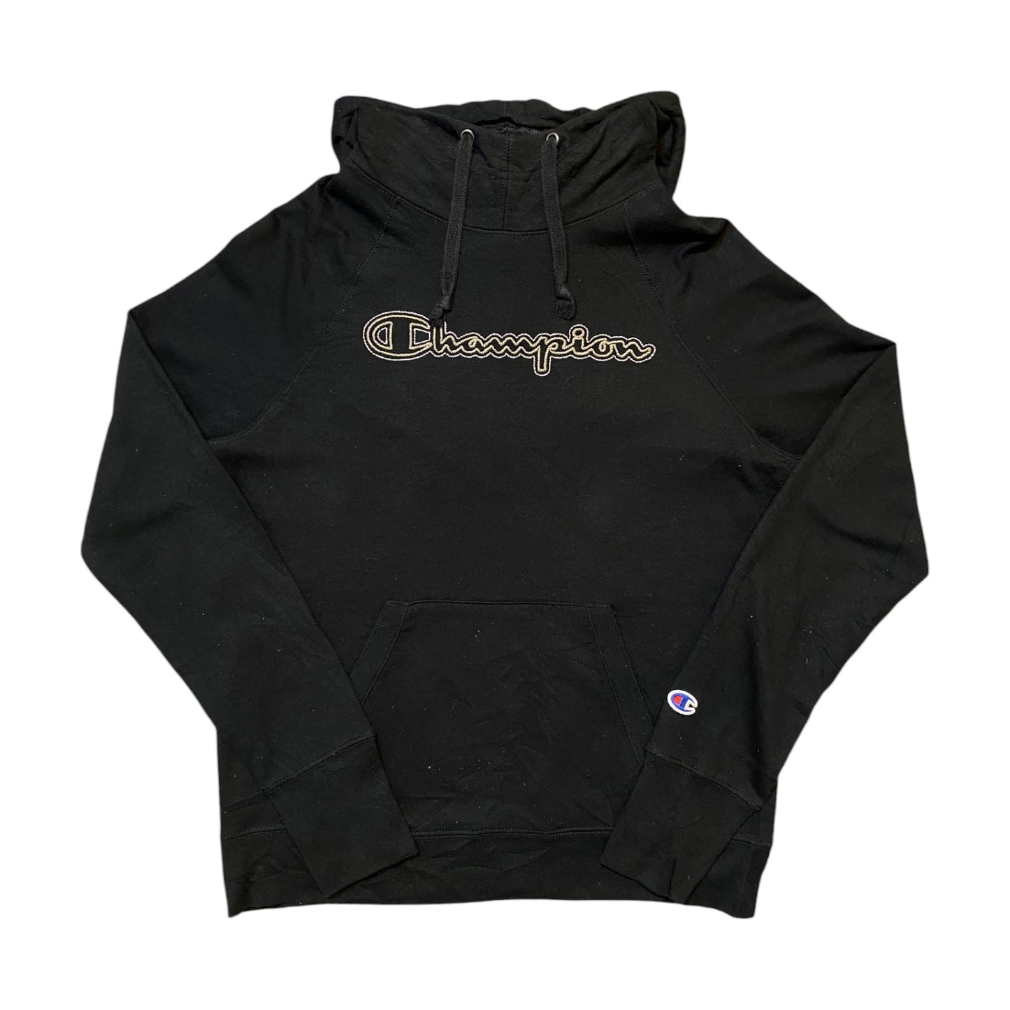 Champion Gold Embroidered Logo Black Hoodie