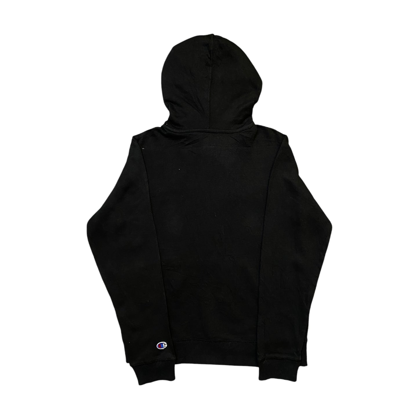 Champion White Embroidered Logo Black Hoodie