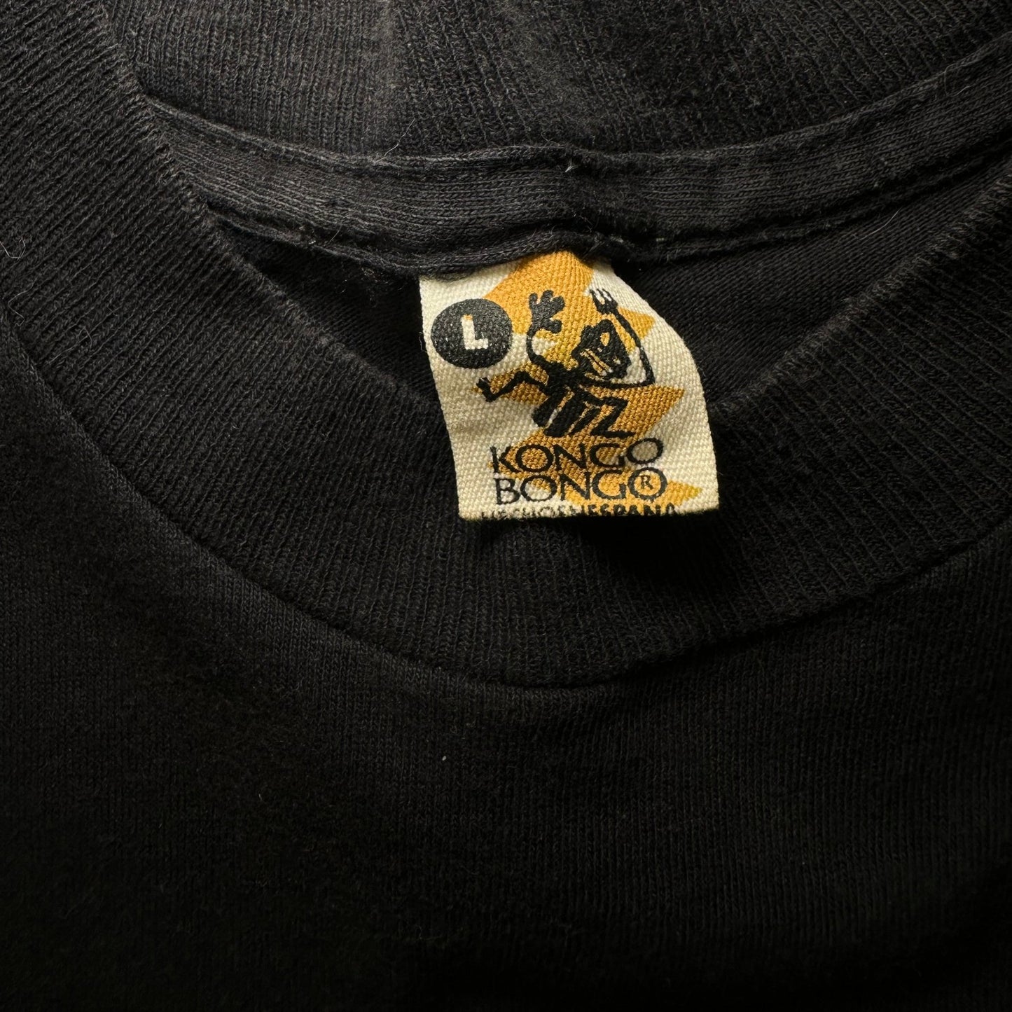 Vintage Kongo Bongo Spain Frog Graphic Black T-shirt