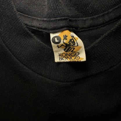Vintage Kongo Bongo Spain Frog Graphic Black T-shirt