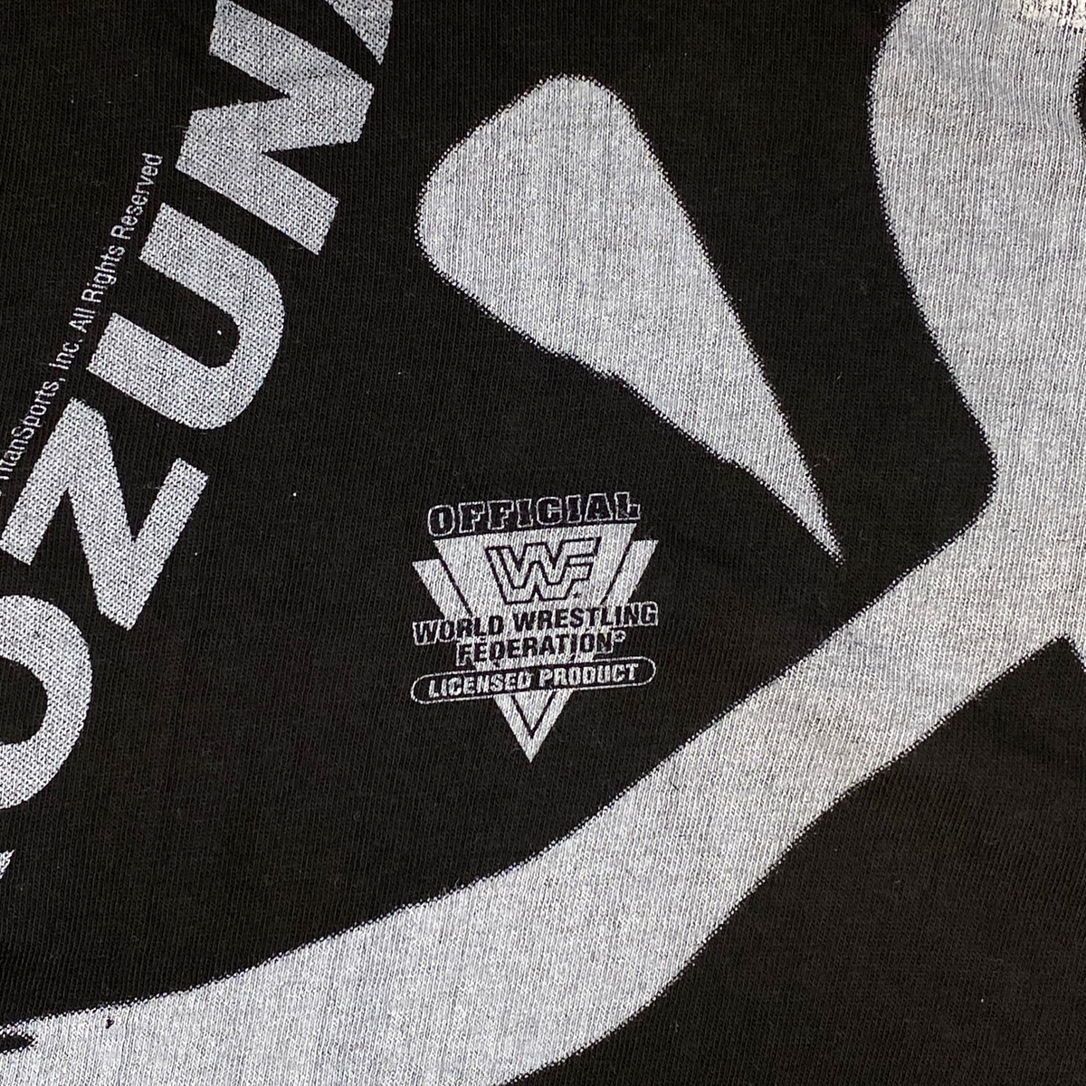 Digg It Thrift & Vintage black WWF Yokozuna graphic t-shirt with official World Wrestling Federation logo detail