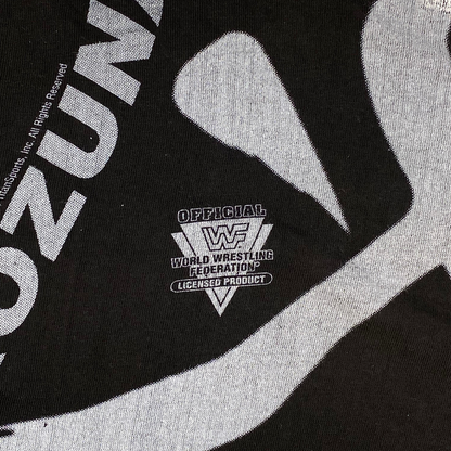 Digg It Thrift & Vintage black WWF Yokozuna graphic t-shirt with official World Wrestling Federation logo detail
