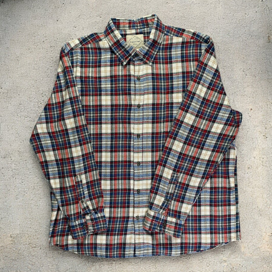 St. John's Bay Button-Down Flannel Shirt Multi Plaid