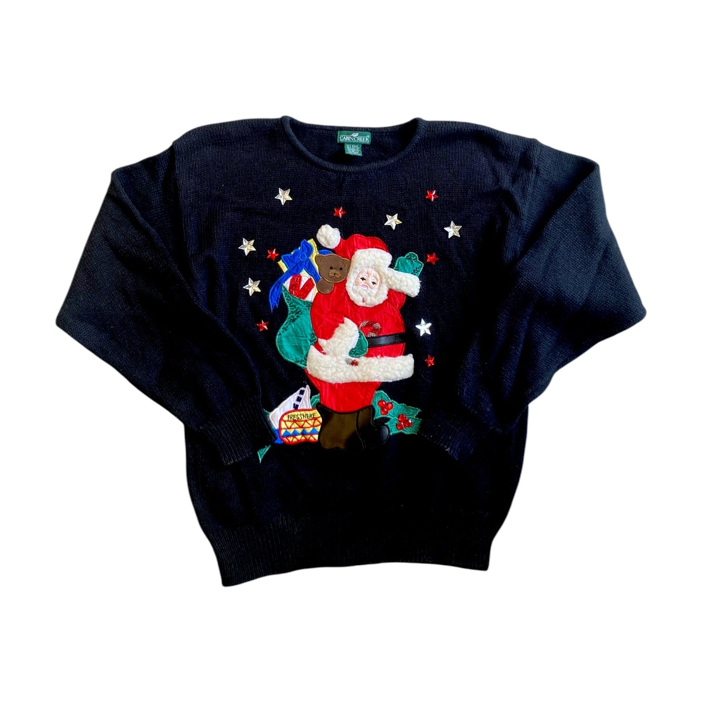 Santa Claus Black Christmas Sweater