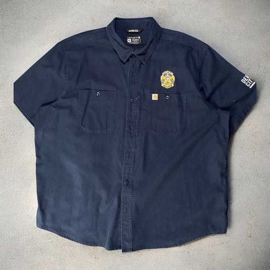 Carhartt Security Button Down Navy Blue Shirt