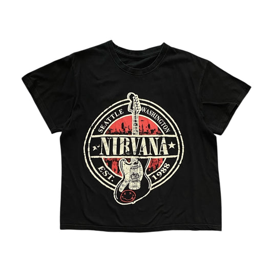 NIrvana Graphic Guitar Black Retro T-shirt