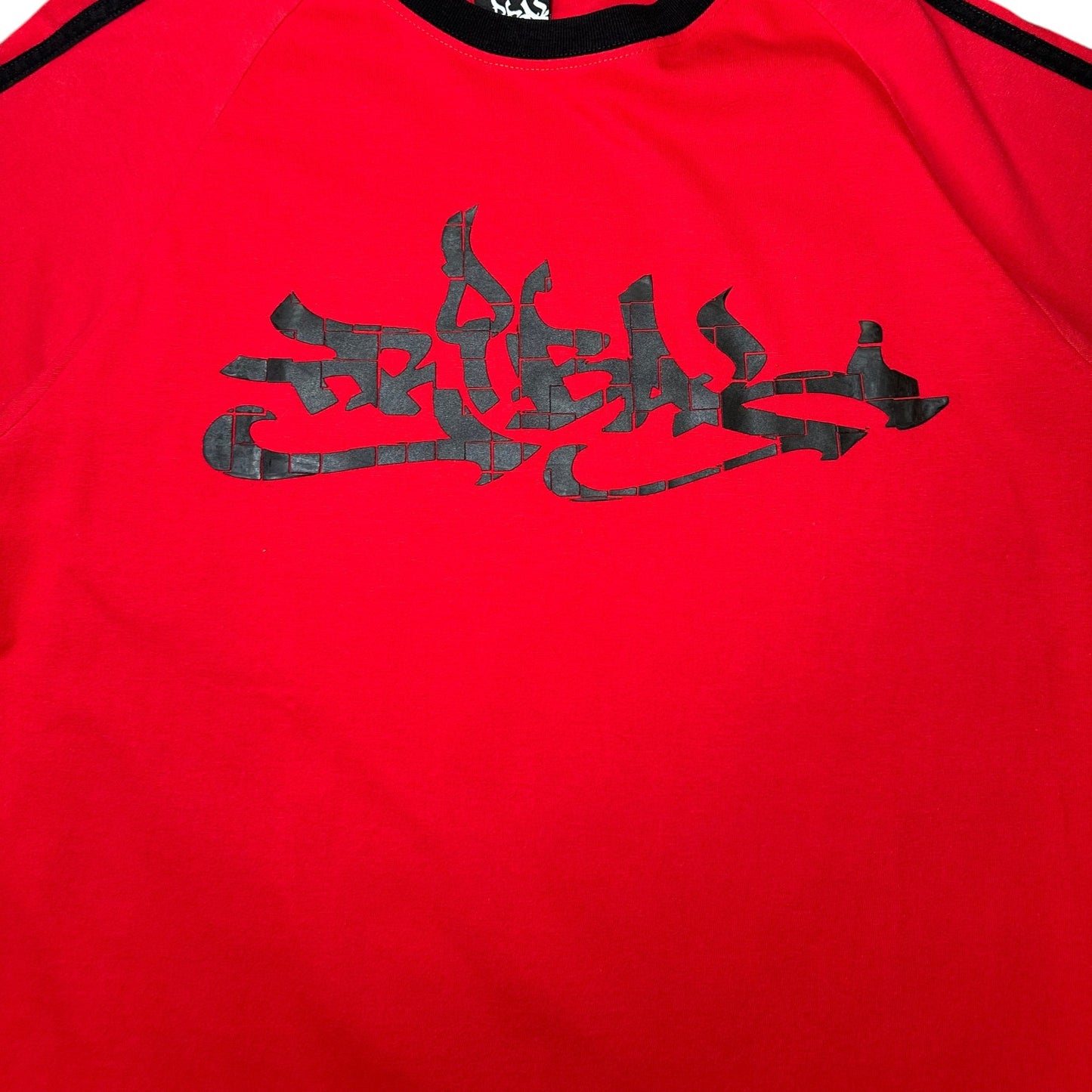 Retro Tribal Gear Red & Black Graphic T-Shirt