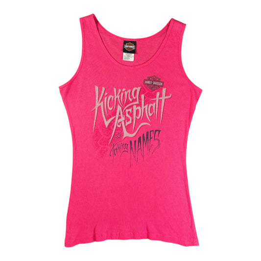 Harley-Davidson Kicking Asphalt Fuchsia Pink Wmns Tank Top T-shirt