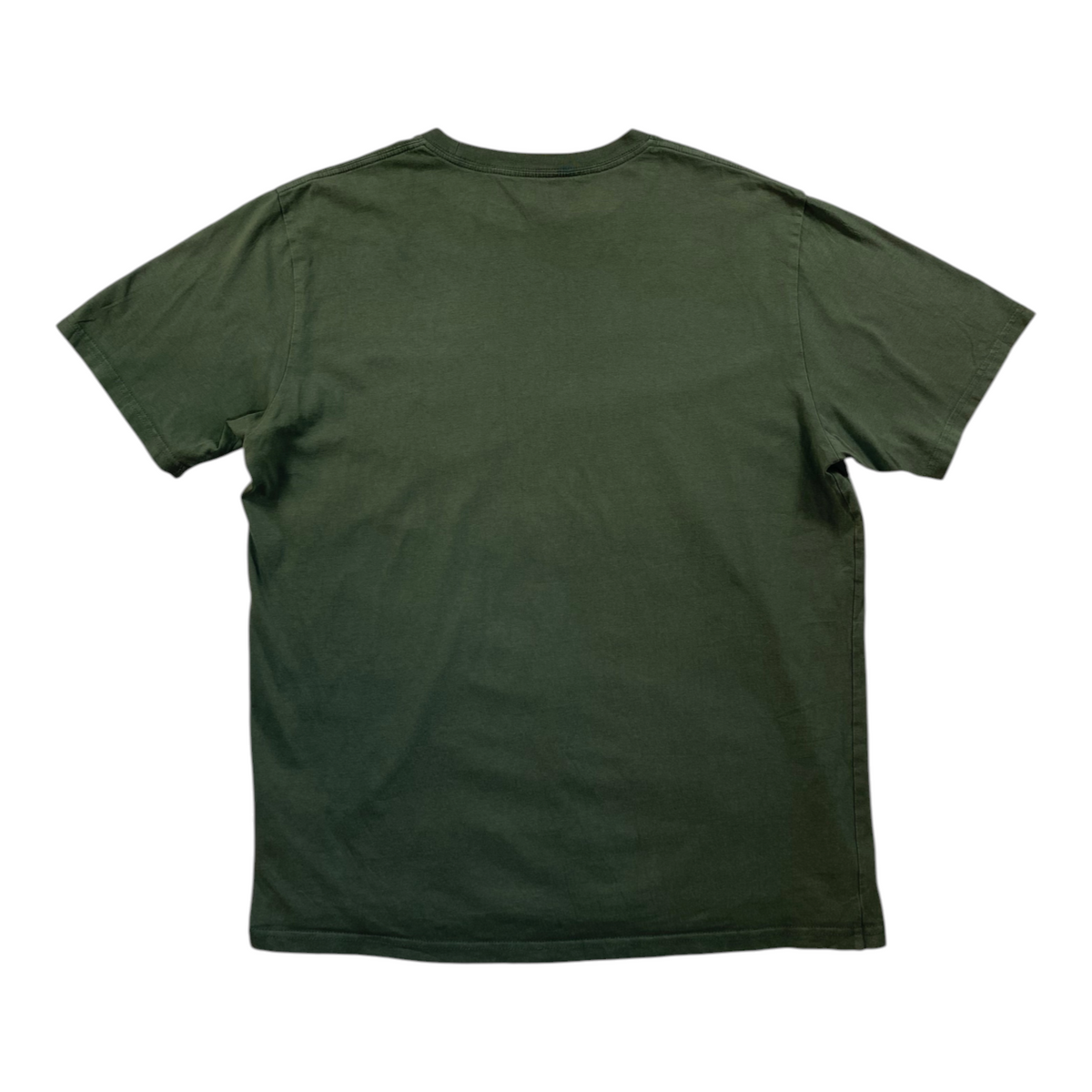 Back view of a Carhartt WIP olive green heavyweight cotton t-shirt from Digg It Thrift & Vintage