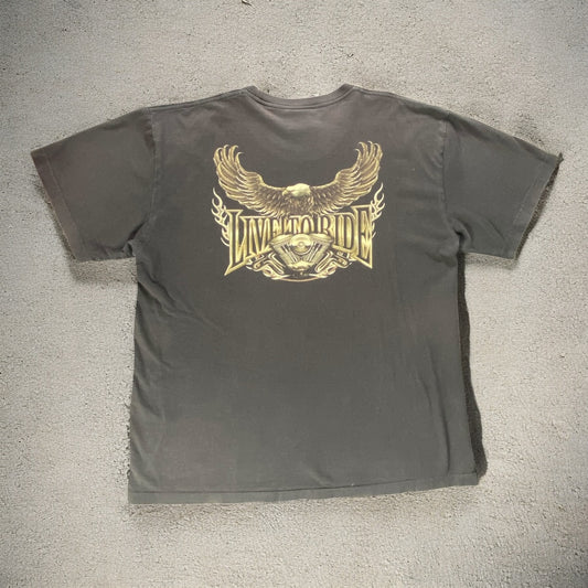 Rock Eagle Live To Ride Black T-shirt