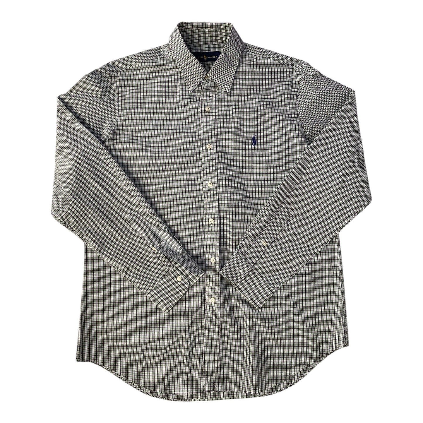 Ralph Lauren Green & Navy Checkered Pattern Button Down Shirt