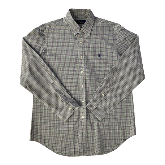 Ralph Lauren Green & Navy Checkered Pattern Button Down Shirt