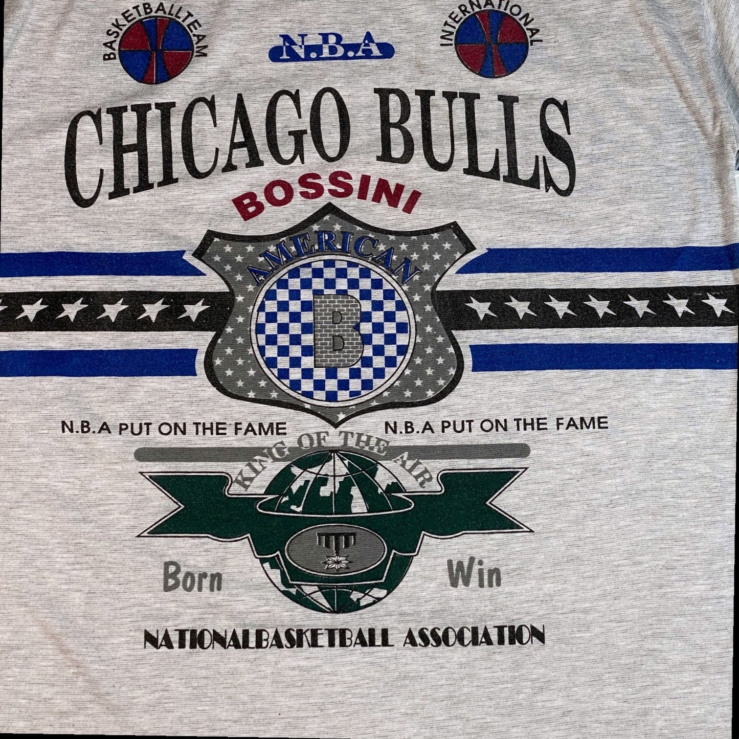 Vintage 90s Bossini Chicago Bulls All-Over Print T-Shirt
