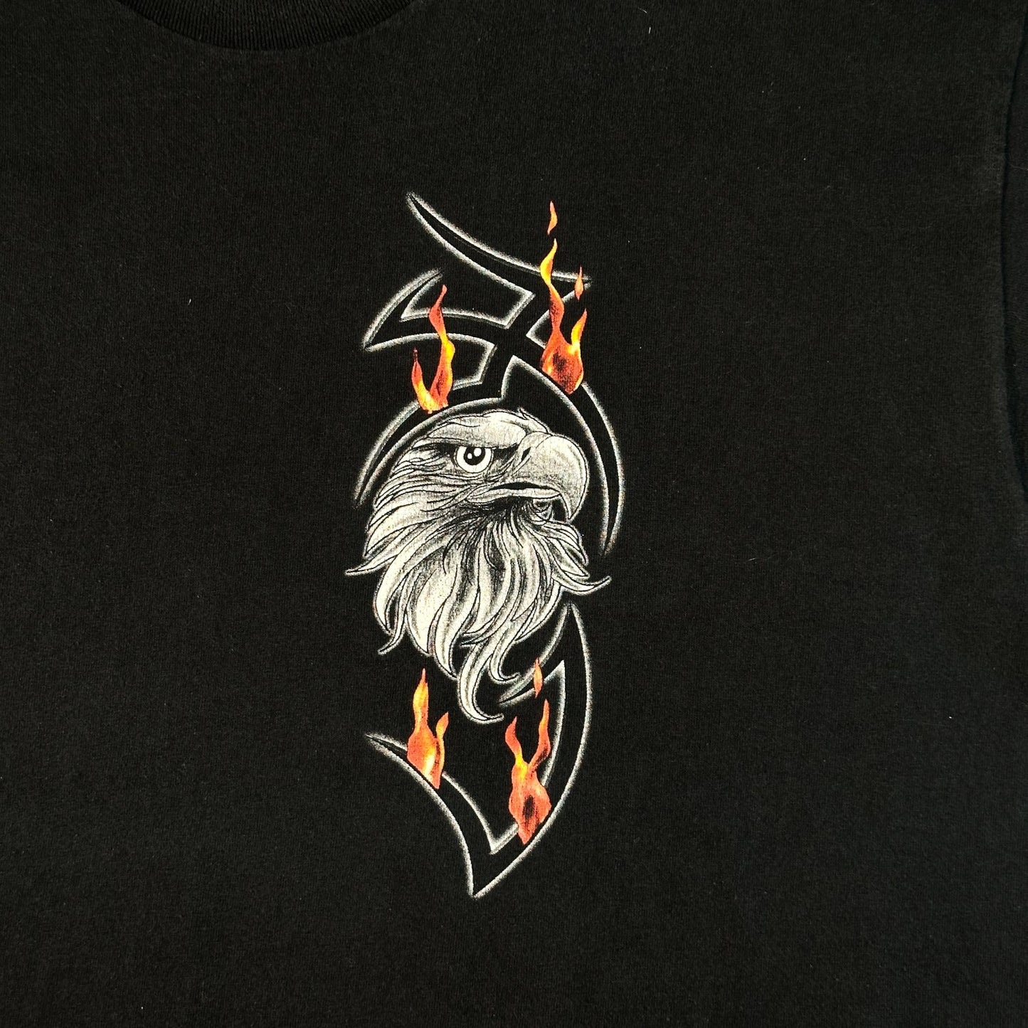 Y2K Flaming Tribal Eagle T-Shirt
