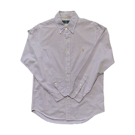 Ralph Lauren Purple & White Chequered Button-Up Shirt