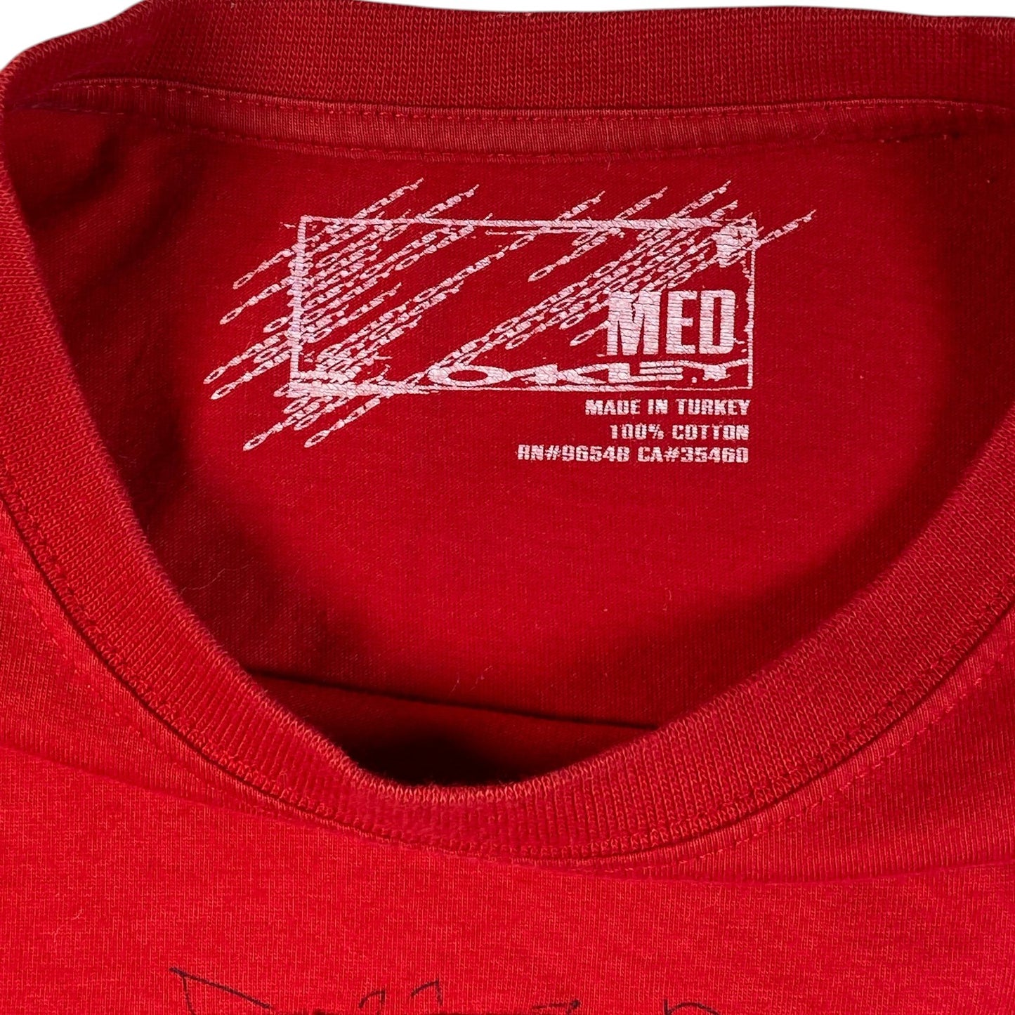 Oakley Distressed Spellout Red T-Shirt