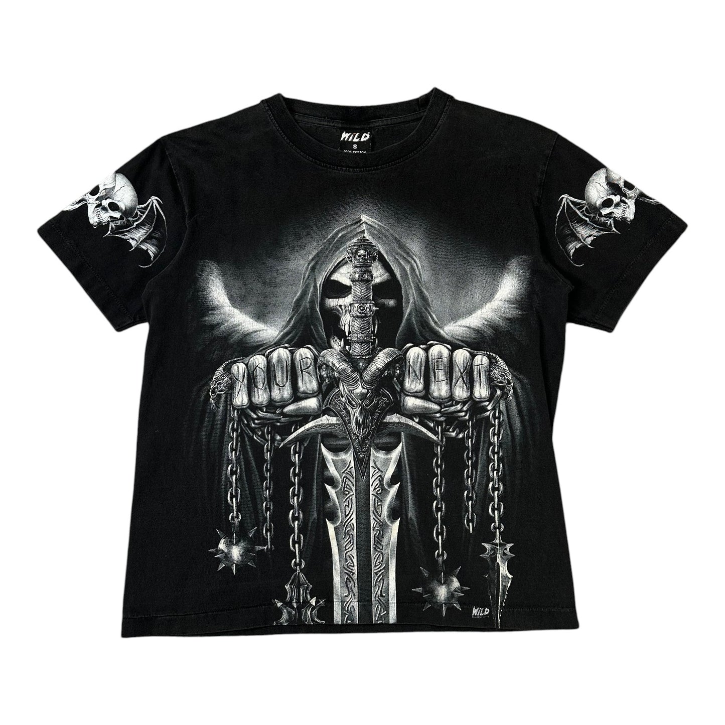 Vintage Grim Reaper "You're Next" Graphic Black T-shirt