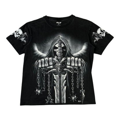 Vintage Grim Reaper "You're Next" Graphic Black T-shirt