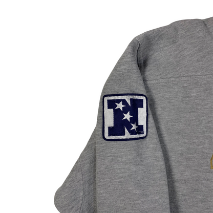 Digg It Thrift & Vintage grey Lee Sport NFL San Francisco 49ers v-neck sweatshirt sleeve patch detail