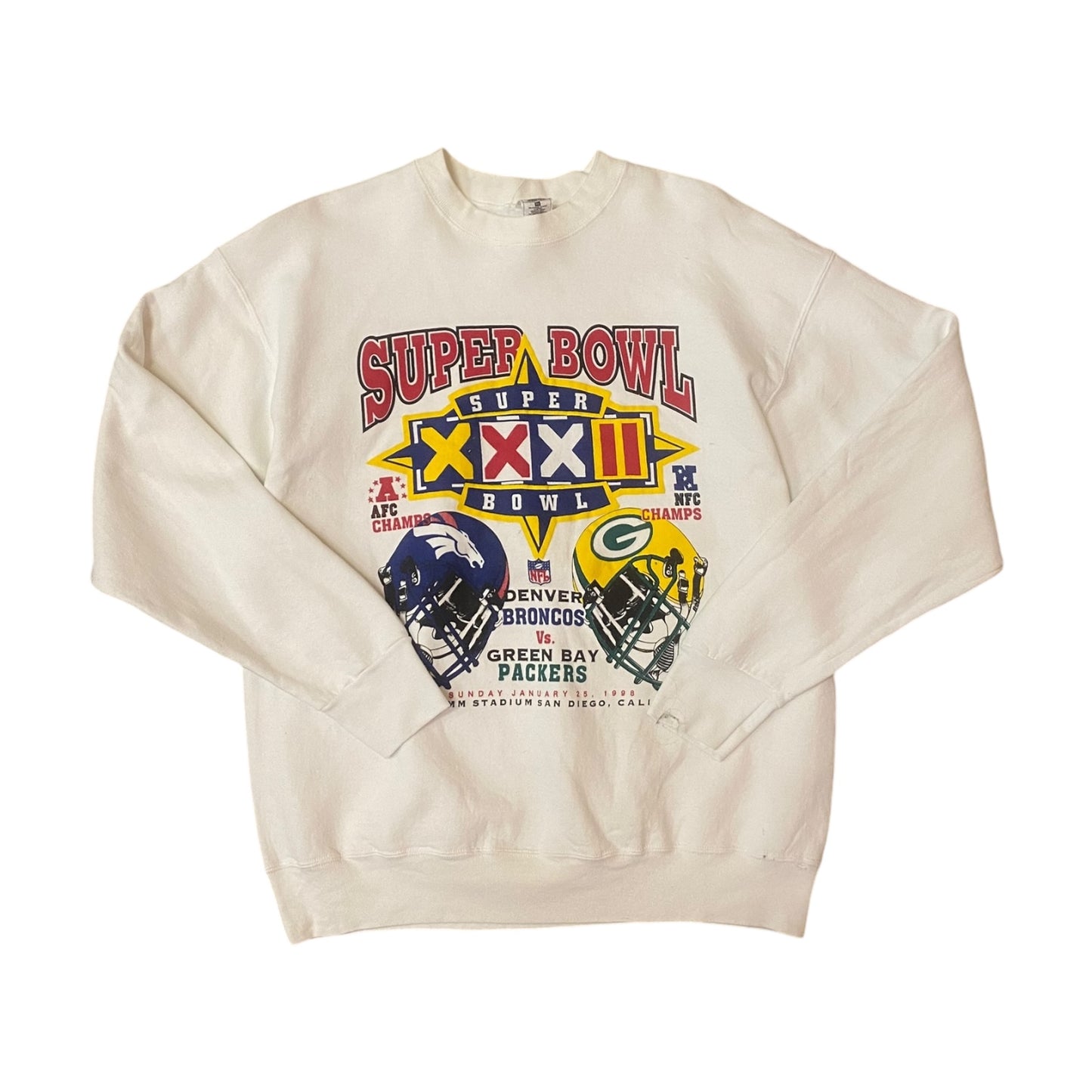 Vintage Super Bowl ‘98 Broncos Vs Packers Sweater