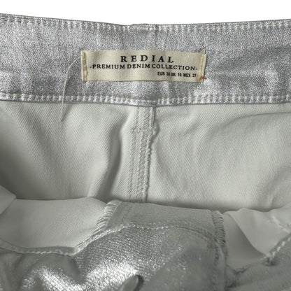 Redial Premium Denim Silver Metallic Skirt