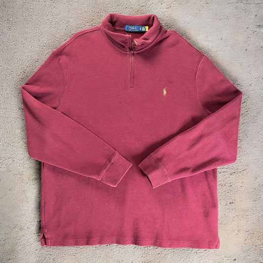 Polo Ralph Lauren Quarter-Zip Long Sleeve Maroon Sweater