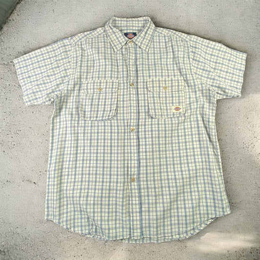 Dickies whit / Blue Checkered Shirt