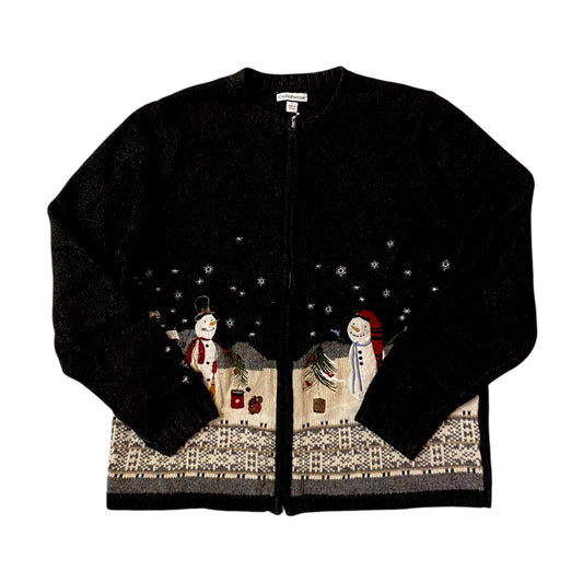 Christmas Snowmen Zip Up Sweater