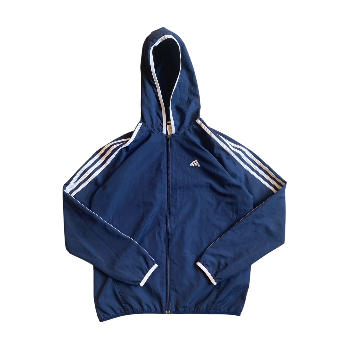 Vintage Adidas Hooded Navy Windbreaker