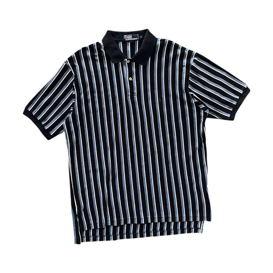 Ralph lauren Black/White/Blue Pinstripes Polo