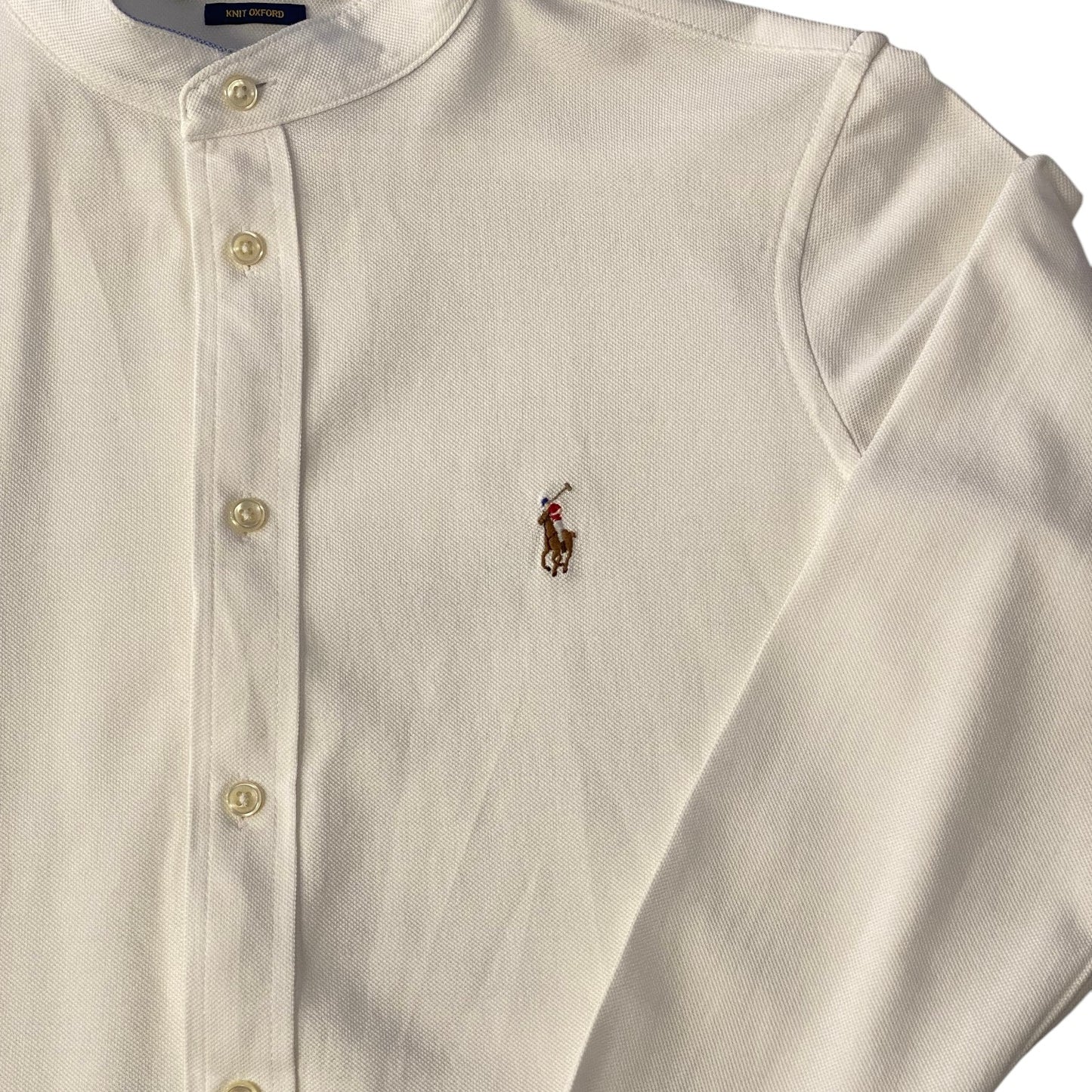 Ralph Lauren White knit Oxford Henley Shirt
